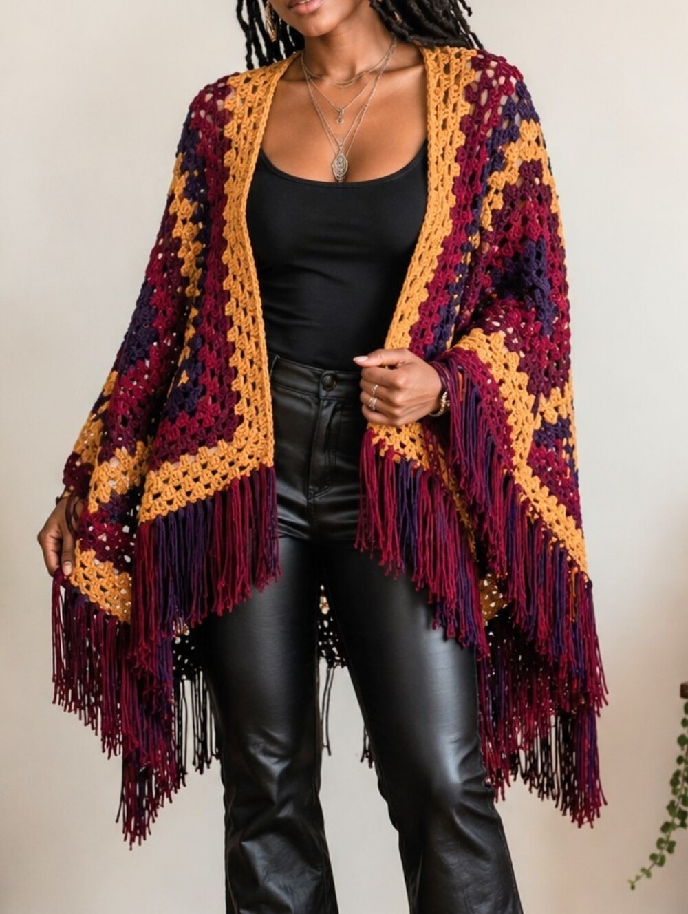 Fall For Me Hand Crafted Crochet Ruana by Tribal Bae